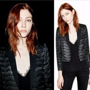 THE KOOPLES Puma Jacquard Blazer Jacket Black/Metallic Puma Print